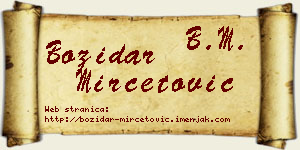 Božidar Mirčetović vizit kartica